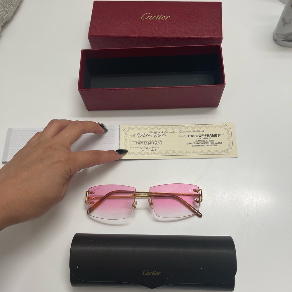 Cartier Glasses Pink Glass